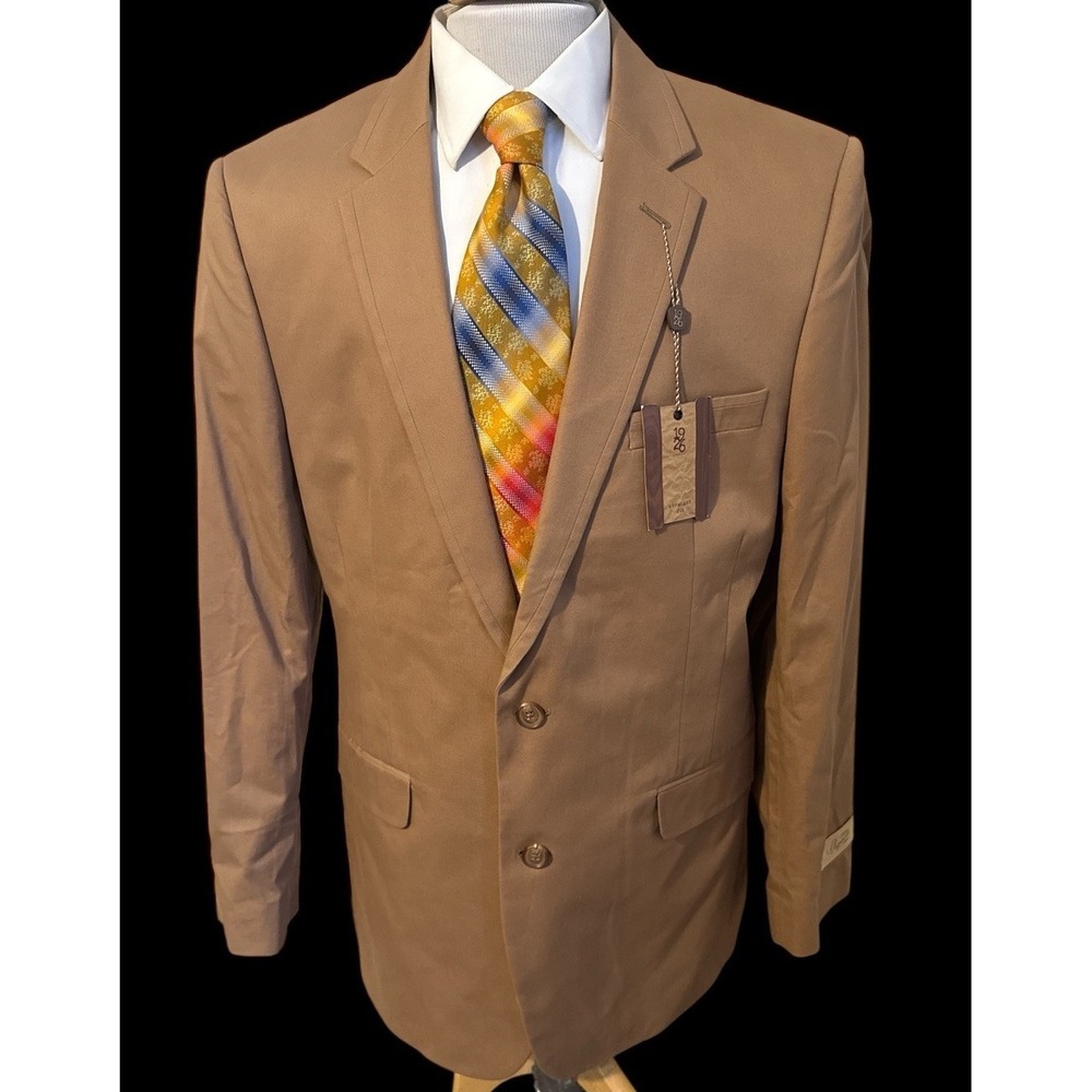 NEW‎ Haggar 1926 Originals Blazer Mens Sz 44L Brown Cotton Sport Coat Jacket